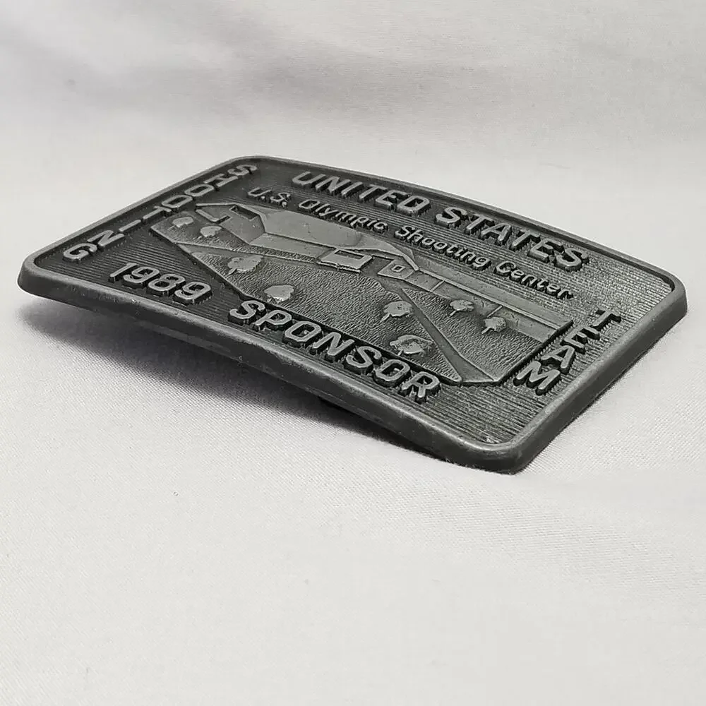 Vintage Belt Buckle 1989‎ US Olympic Shooting Center Shooting Team 1989 Sponsor
